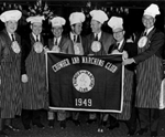 AV82-31-502. Richard Nixon, Gerald Ford, and other members of the Chowder and Marching club at a meeting celebrating Mr. Ford's election as House Minority Leader. February 24, 1965. 