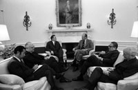 President Ford and Soviet Foreign Minister Andrei Gromyko hold discussions in the Oval Office on September 20, 1974