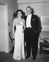 Gerald and Betty Ford dressed for a White House reception. April 18, 1961