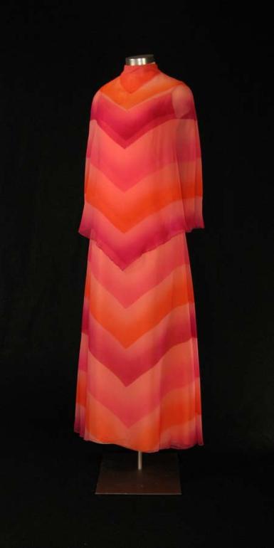 Red and orange gown dress