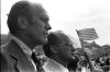 A1545-10. In his first foreign trip President Ford meets with Mexican President Luis Echeverria in a stopover visit at the Nogales, AZ/Nogales, Mexico border. October 21, 1974. A1545-10. In his first foreign trip President Ford meets with Mexican President Luis Echeverria in a stopover visit at the Nogales, AZ/Nogales, Mexico border. October 21, 1974.