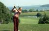 A5475-25A - President Ford plays golf during a working vacation on Mackinac Island in Michigan. July 13, 1975.