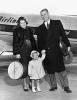 AV82-18-0282. Gerald R. Ford with Mrs. Ford and Michael at the Grand Rapids Airport. October 11, 1951.