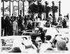 AV89-26-14. Reaction of Secret Service agents, police, and bystanders approximately one second after Sara Jane Moore attempted to assassinate President Gerald R. Ford.  September 22, 1975.