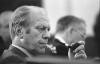 B0255-07A. President Ford ponders the issues at a meeting discussing the situation in Lebanon.  June 17, 1976. 