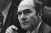 B0255-16A. National Security Advisor Brent Scowcroft listens intently at a meeting discussing the situation in Lebanon.  June 17, 1976. 