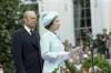 B0531-22. Queen Elizabeth II delivers remarks at a state arrival ceremony held in her honor on the South Lawn of the White House.   July 7, 1976.