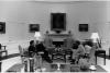 4253-11. President Ford meets in the Oval Office with Msgr. Herman H. Zerfas, Superintendent of Education, Diocese of Grand Rapids, and Administrator Ivan E. Zylstra. James M. Cannon, Assistant to the President for Domestic Affairs, is also present. April 28, 1975.