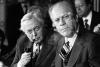 A7344-17. President Ford with British Prime Minister Harold Wilson during a press conference at the International Economic Summit in Rambouillet, France. November 17, 1975. A7344-17. President Ford with British Prime Minister Harold Wilson during a press conference at the International Economic Summit in Rambouillet, France. November 17, 1975.
