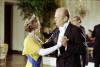 B0570-24 - President Ford and Queen Elizabeth dance during the state dinner in honor of the Queen and Prince Philip at the White House. July 7, 1976.