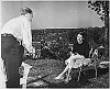 H0009-1. Gerald R. Ford, Jr., and Betty Ford outside their apartment at 1521 Mount Eagle Place, Alexandria, VA. 1952.