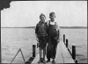 H0028-3. Gerald R. Ford, Jr. and his cousin Gardner James display the day's catch from a dock, Delavan Lake, WI. 1923