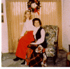 H0072-3. Susan Ford poses with Betty Ford for a Christmas portrait in the living room of the family residence at 514 Crown View Drive, Alexandria, VA. December 1972.