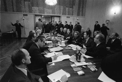 A2093-12. The first meeting with General Secretary  Brezhnev in the conference hall at Okeansky Sanatorium, Vladivostok, USSR. November 23, 1974.