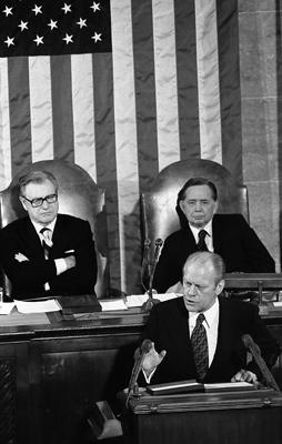 A2789-07A - President Ford addresses the nation on the State of the Union. January 15, 1975.