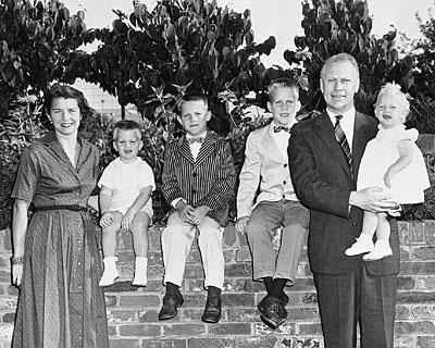 H0008-03. The Ford family. (l-r Steve, Jack, Mike, Susan). 1958