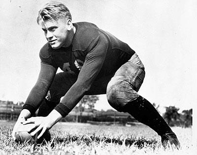 H0035-03. Gerald Ford on the football field at the University of Michigan. 1933