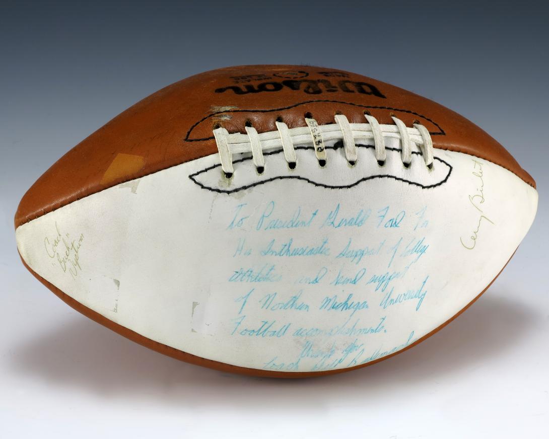 Football signed by 1978 Northern Michigan Wildcats