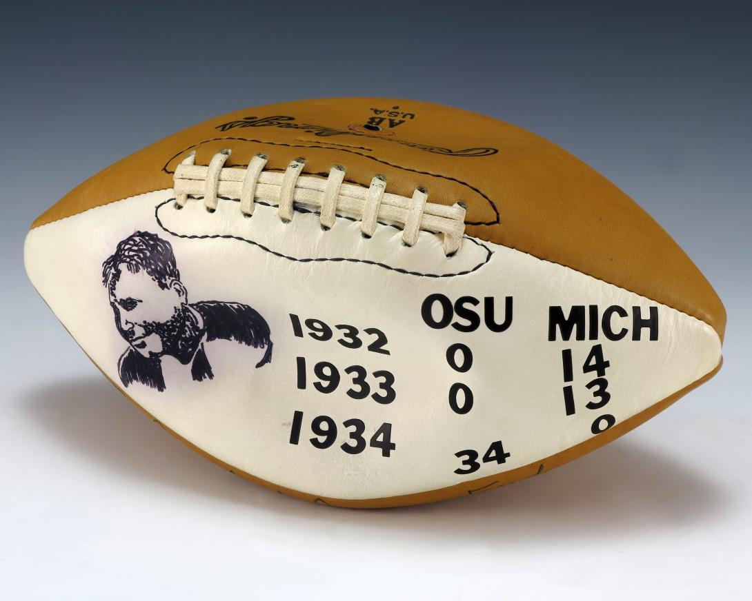 Football signed to Gerald R. Ford from Woody Hayes
