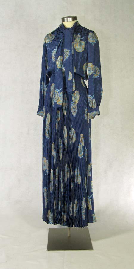 Blue damask gown