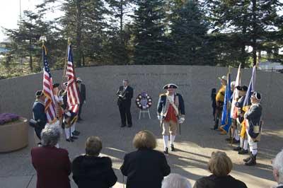 Parade into the Ford Memorial site by Sons of the American Revolution.