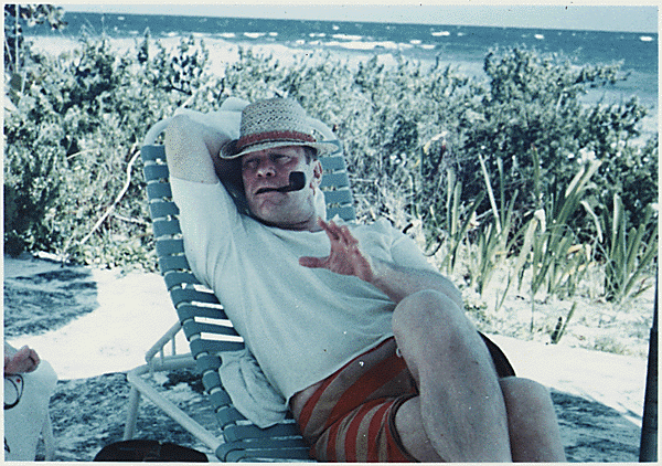  H0034-1. Gerald R. Ford relaxes on the beach during a vacation trip to Montego Bay, Jamaica, following the 1972 general election. November 1972.