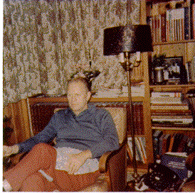 H0072-10. Gerald R. Ford sits in an easy chair in the living room of the family residence at 514 Crown View Drive, Alexandria, VA. 1972.
